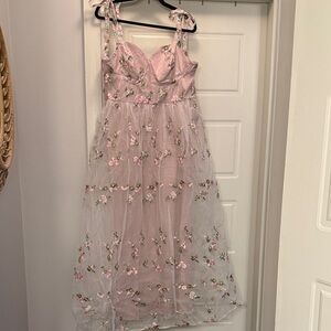 Floral Embroidered Pink Dress NWOT